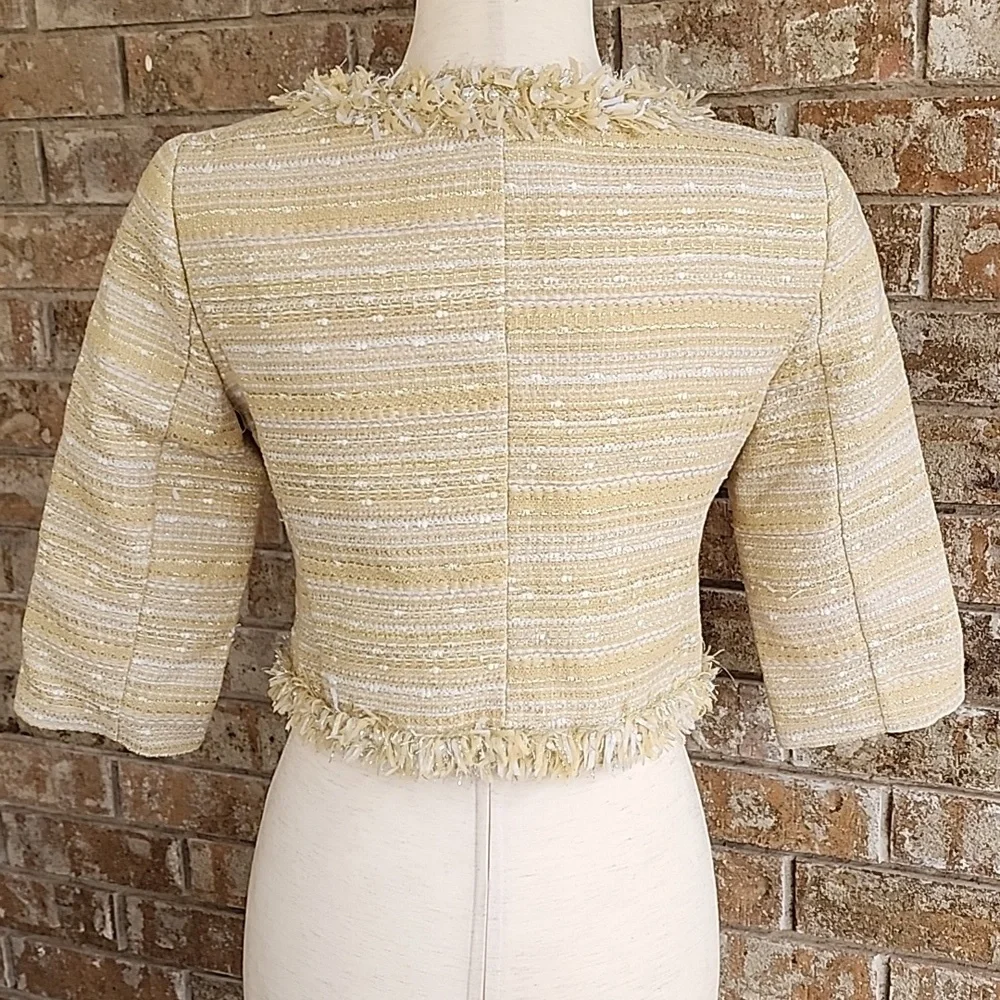 Lilly Pulitzer Women's Cropped Tweed Fringe Blazer